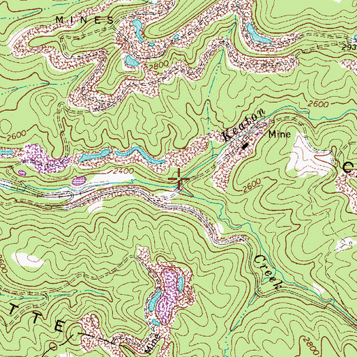 Topographic Map of Keaton Branch, WV