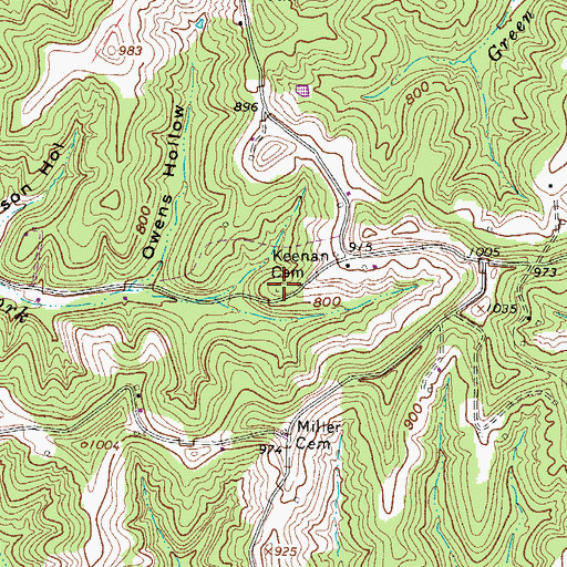 Topographic Map of Keenan Cemetery, WV