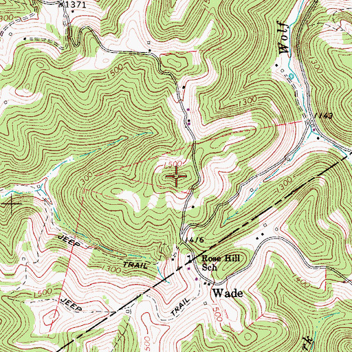Topographic Map of Keener Ridge, WV