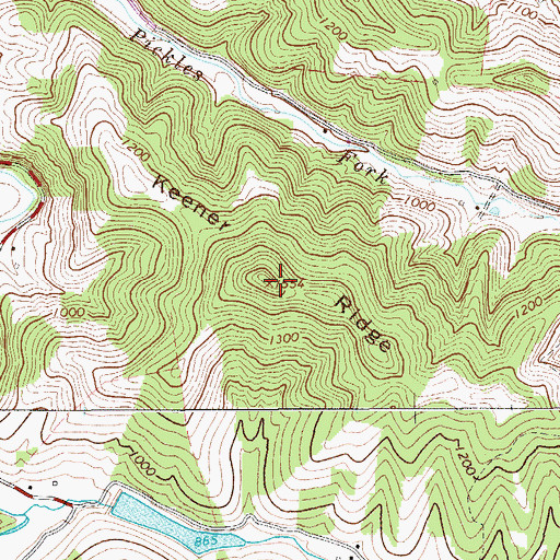 Topographic Map of Keener Ridge, WV