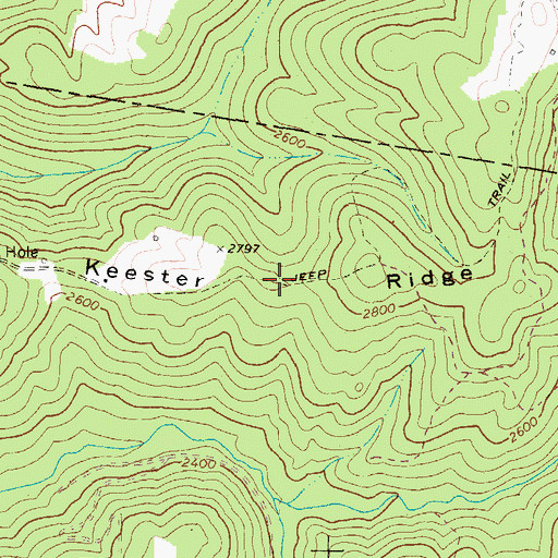 Topographic Map of Keester Ridge, WV