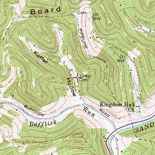 Topographic Map of Keffer Cemetery, WV