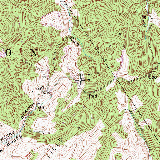Topographic Map of Keffer Cemetery, WV