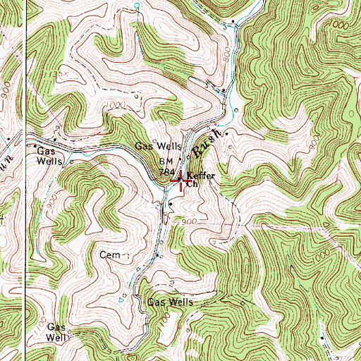Topographic Map of Keffer Church, WV