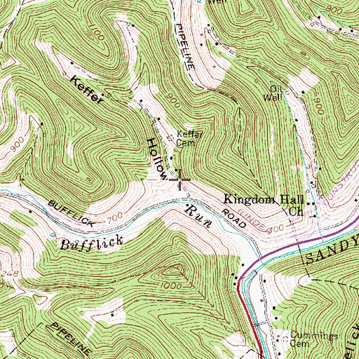 Topographic Map of Keffer Hollow, WV