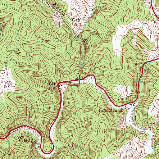 Topographic Map of Keith Run, WV