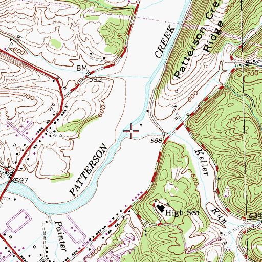 Topographic Map of Keller Run, WV