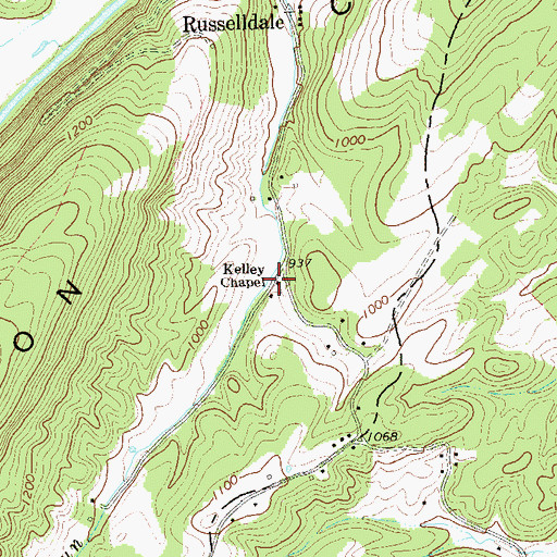 Topographic Map of Kelley Chapel, WV