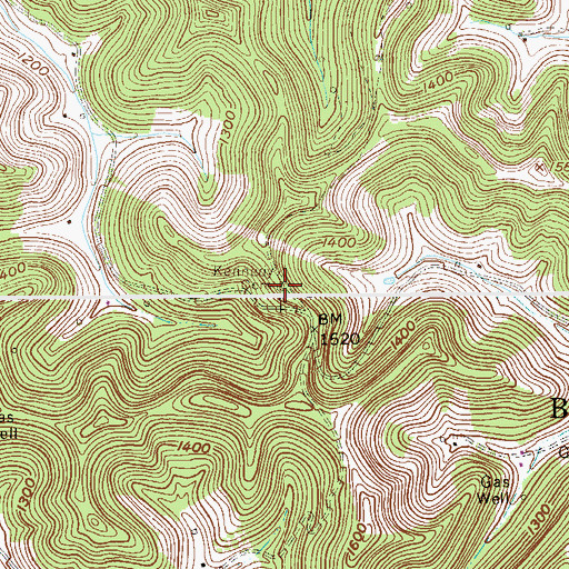 Topographic Map of Kennedy Cemetery, WV