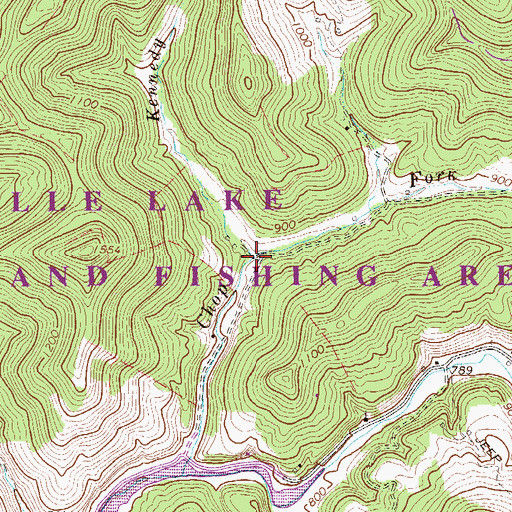 Topographic Map of Kennedy Run, WV