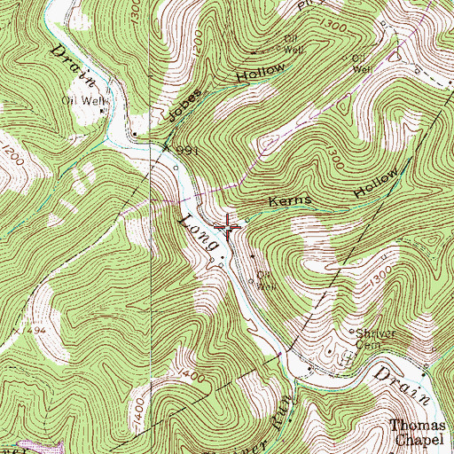 Topographic Map of Kerns Hollow, WV