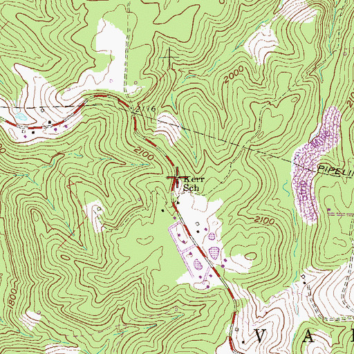 Topographic Map of Kerr School (historical), WV