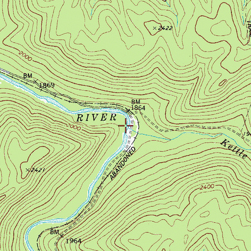Topographic Map of Kettle Run, WV