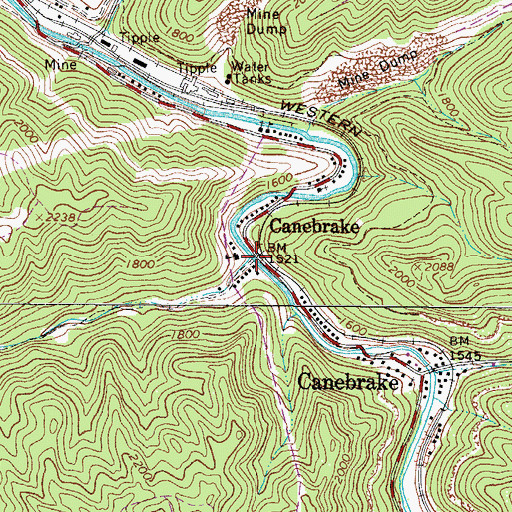 Topographic Map of Kewee Creek, WV