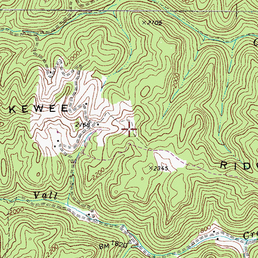 Topographic Map of Kewee Ridge, WV