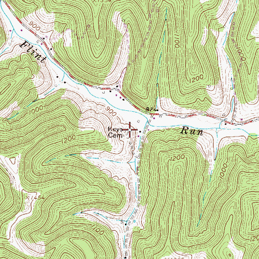 Topographic Map of Keys Cemetery, WV
