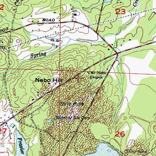 Topographic Map of Mount Nebo Baptist Church, AL