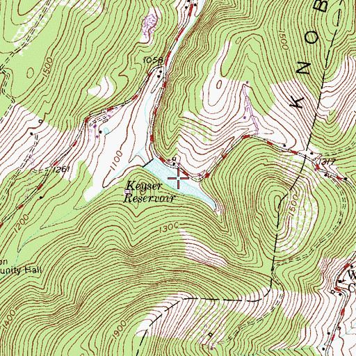 Topographic Map of Keyser Reservoir, WV