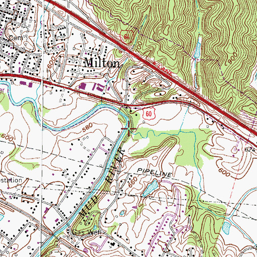 Topographic Map of Kilgore Creek, WV