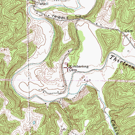 Topographic Map of Kimberling Cemetery, WV