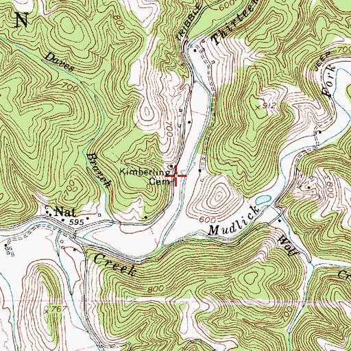 Topographic Map of Kimberling Cemetery, WV