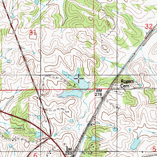Topographic Map of Crenshaw Ponds, AL