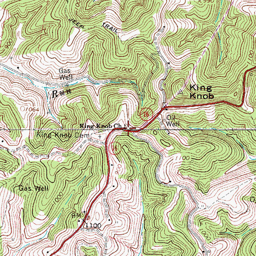 Topographic Map of King Knob Church, WV
