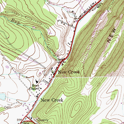 Topographic Map of King Run, WV
