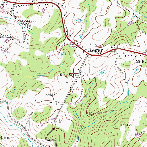 Topographic Map of King School (historical), WV