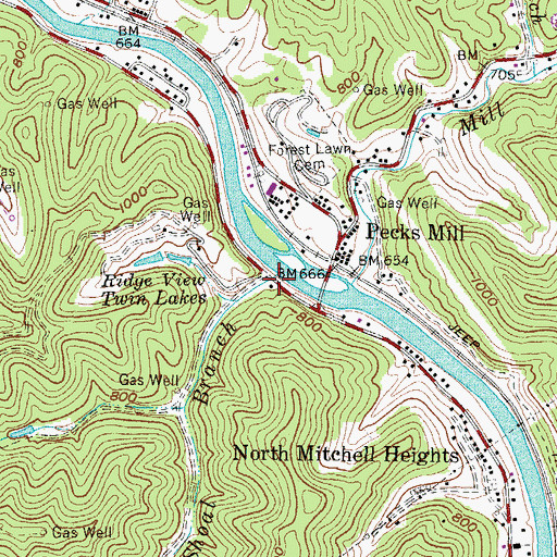 Topographic Map of King Shoal Branch, WV