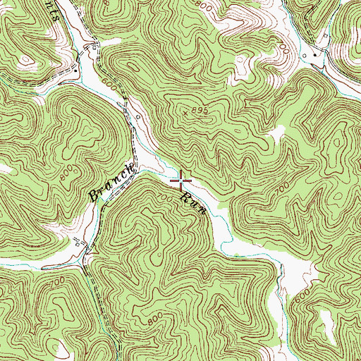 Topographic Map of Kings Branch, WV