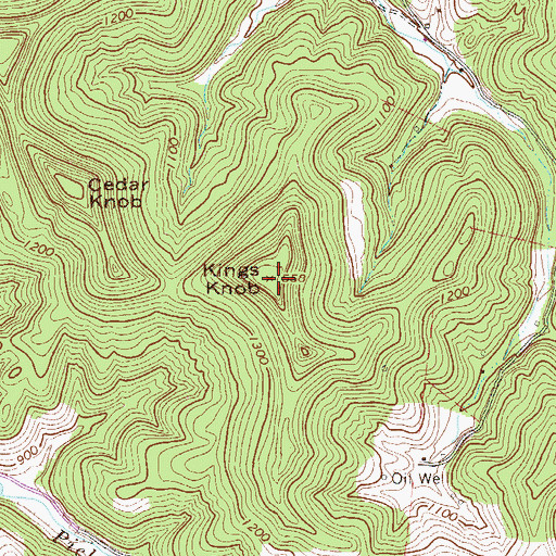Topographic Map of Kings Knob, WV