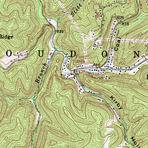 Topographic Map of Kirby Hollow, WV