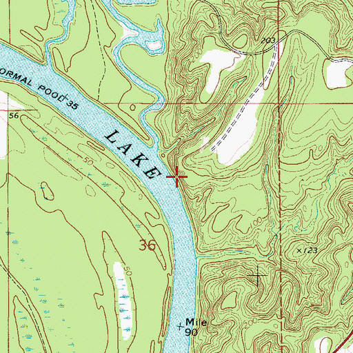 Topographic Map of Belle Landing (historical), AL