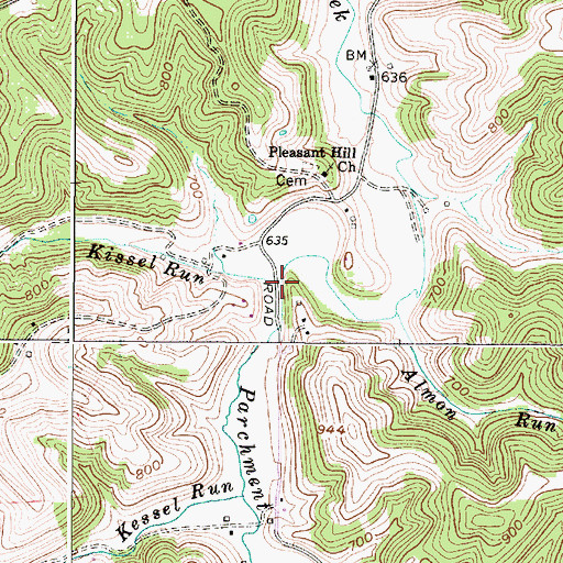 Topographic Map of Kissel Run, WV