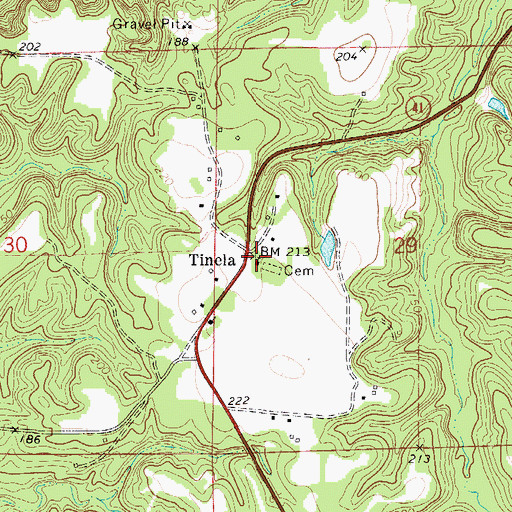 Topographic Map of Bells Landing Presbyterian Church, AL