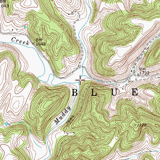 Topographic Map of Kitchen Creek, WV