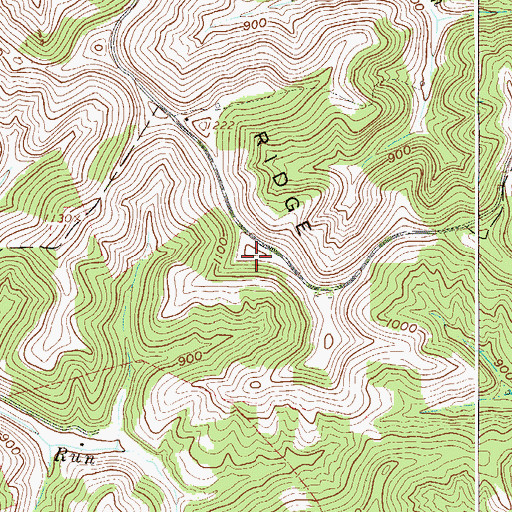 Topographic Map of Klondike Ridge, WV