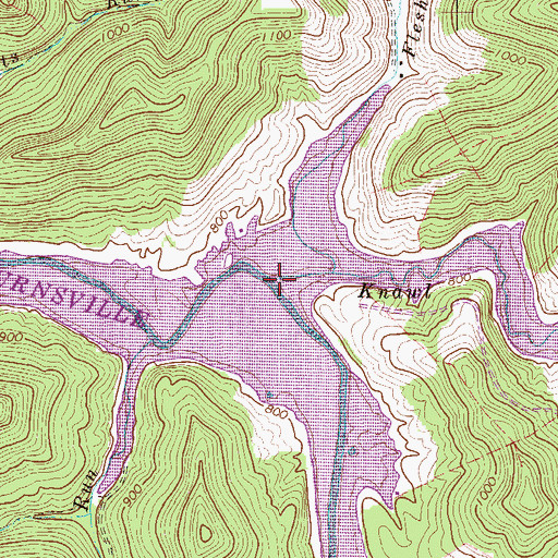 Topographic Map of Knawl Creek, WV