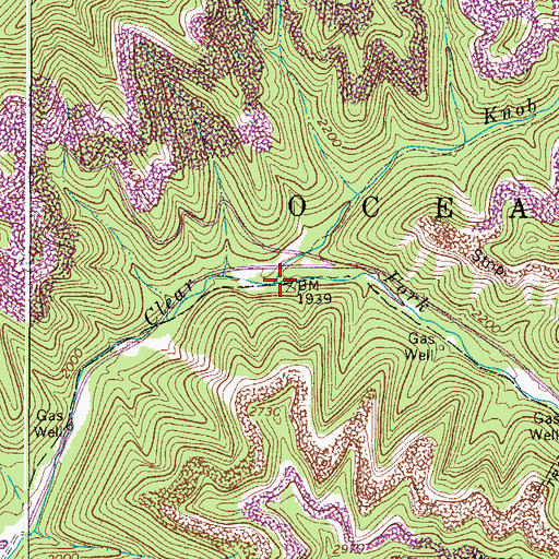 Topographic Map of Knob Fork, WV