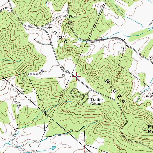 Topographic Map of Knob Ridge, WV