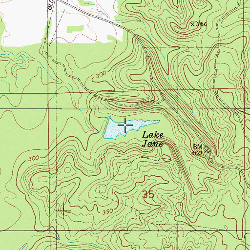 Topographic Map of Lake Jane, AL