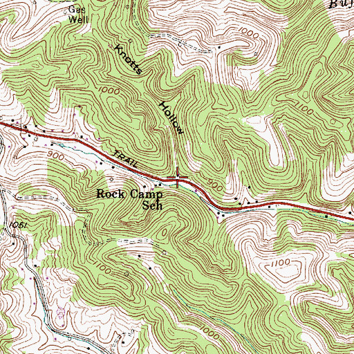Topographic Map of Knotts Hollow, WV