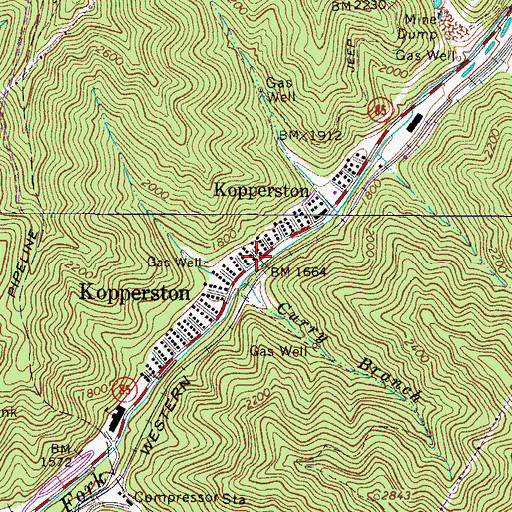Topographic Map of Kopperston, WV