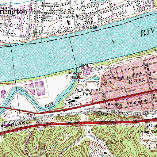 Topographic Map of Krout Creek, WV