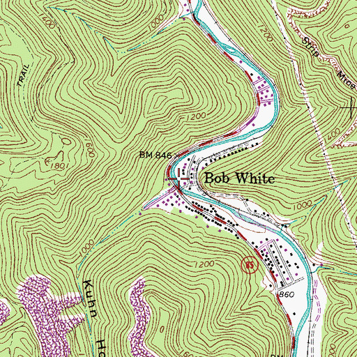 Topographic Map of Kuhn Hollow, WV