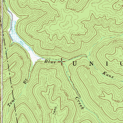 Topographic Map of Kuns Branch, WV