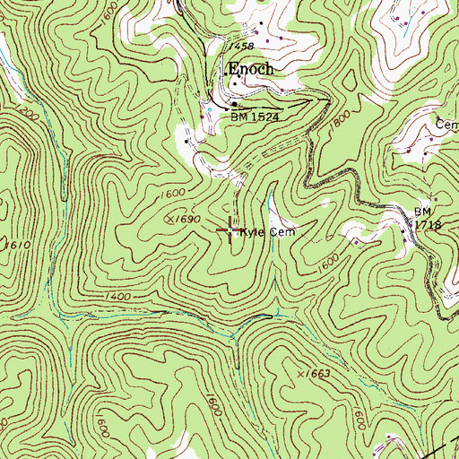 Topographic Map of Kyle Cemetery, WV