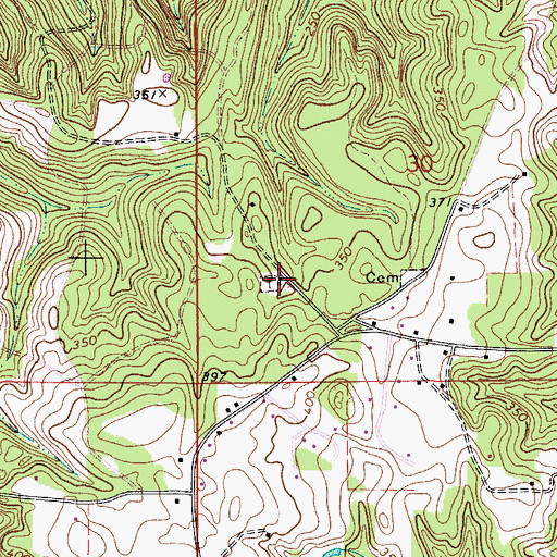 Topographic Map of Old Salem Baptist Church, AL