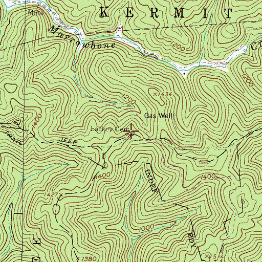 Topographic Map of Lackey Cemetery, WV